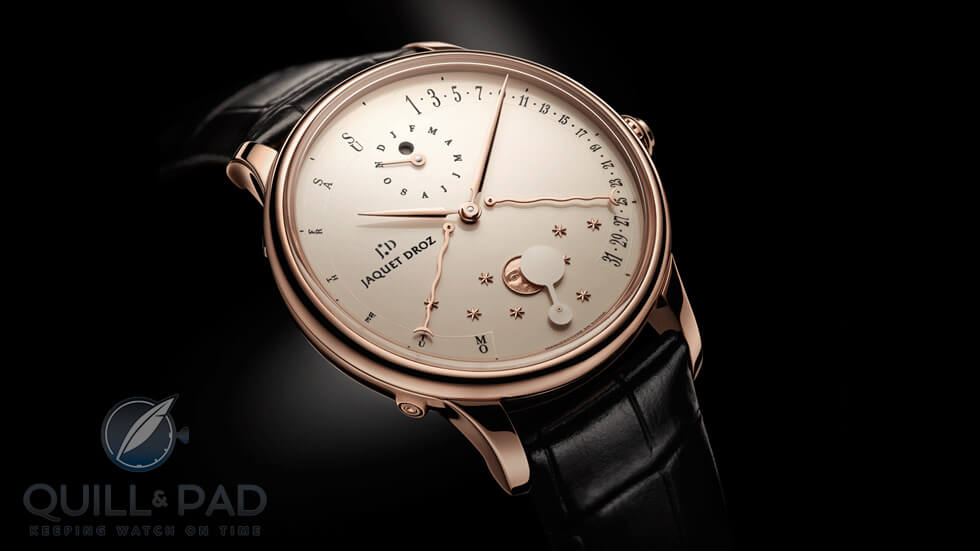 Jaquet Droz Perpetual Calendar Éclipse with ivory grand feu enamel dial