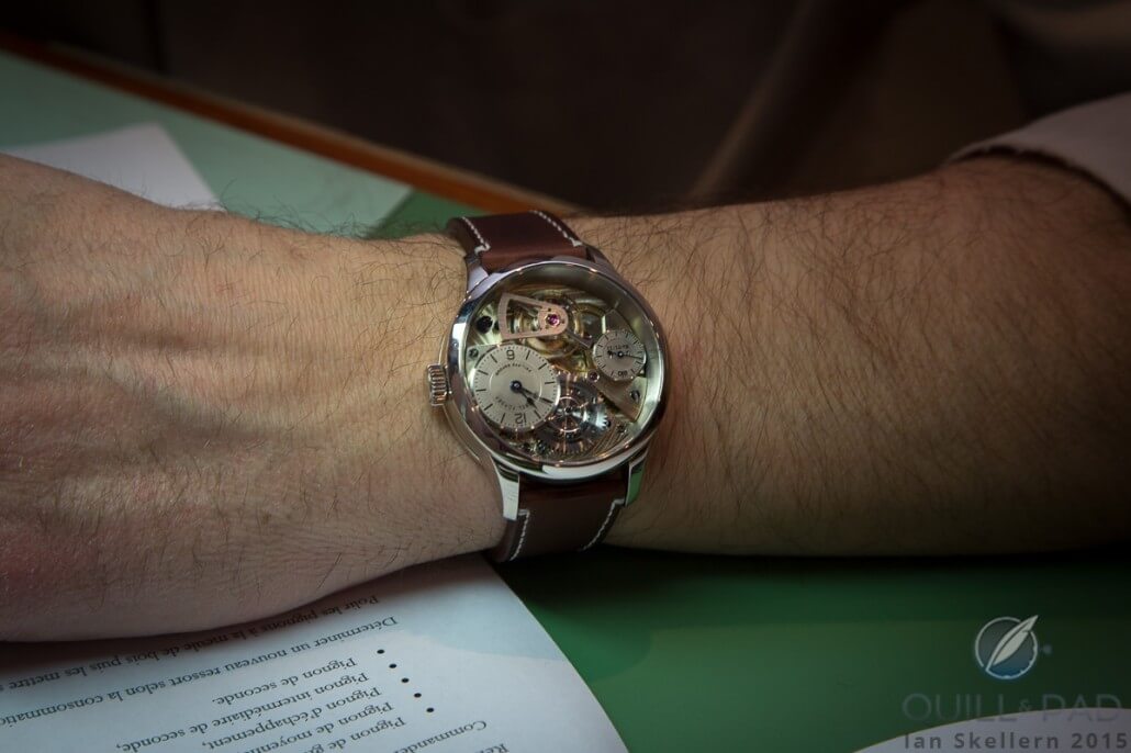 Prototype La Garde Temps timepiece on the wrist