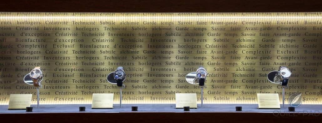 The display cases at the Greubel Forsey stand at the SIHH are full of horological treasures