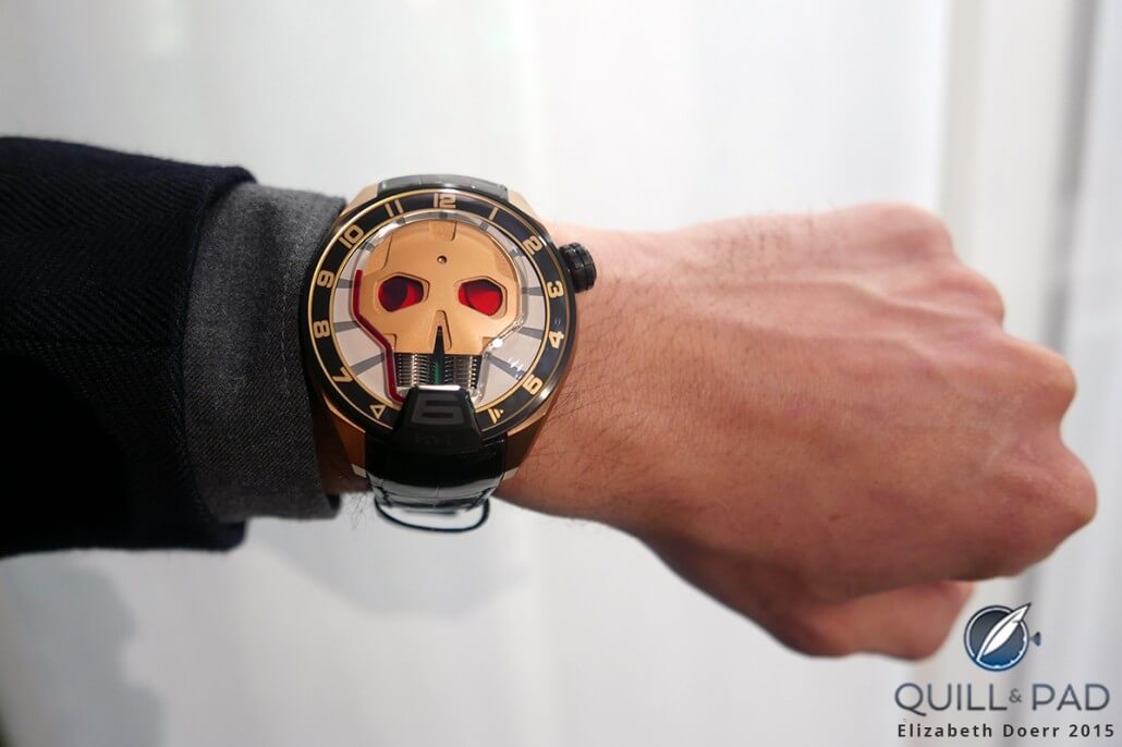 HYT Red Eye Skull on the wrist