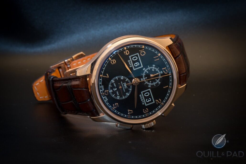 IWC Portugieser Perpetual Calendar Digital Date-Month in 18-karat red gold with black dial