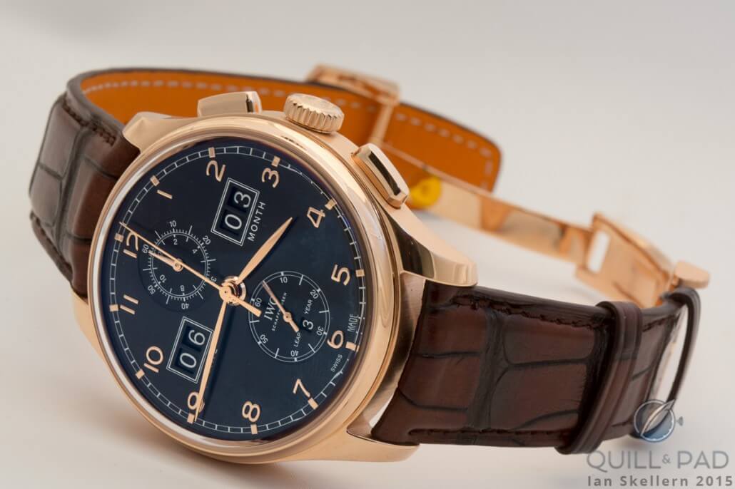 IWC Portugieser Perpetual Calendar Digital Date-Month in 18-karat red gold with black dial