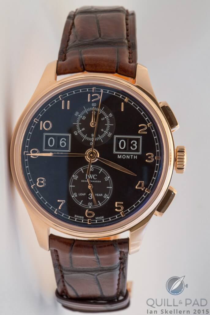 IWC Portugieser Perpetual Calendar Digital Date-Month in 18-karat red gold with black dial