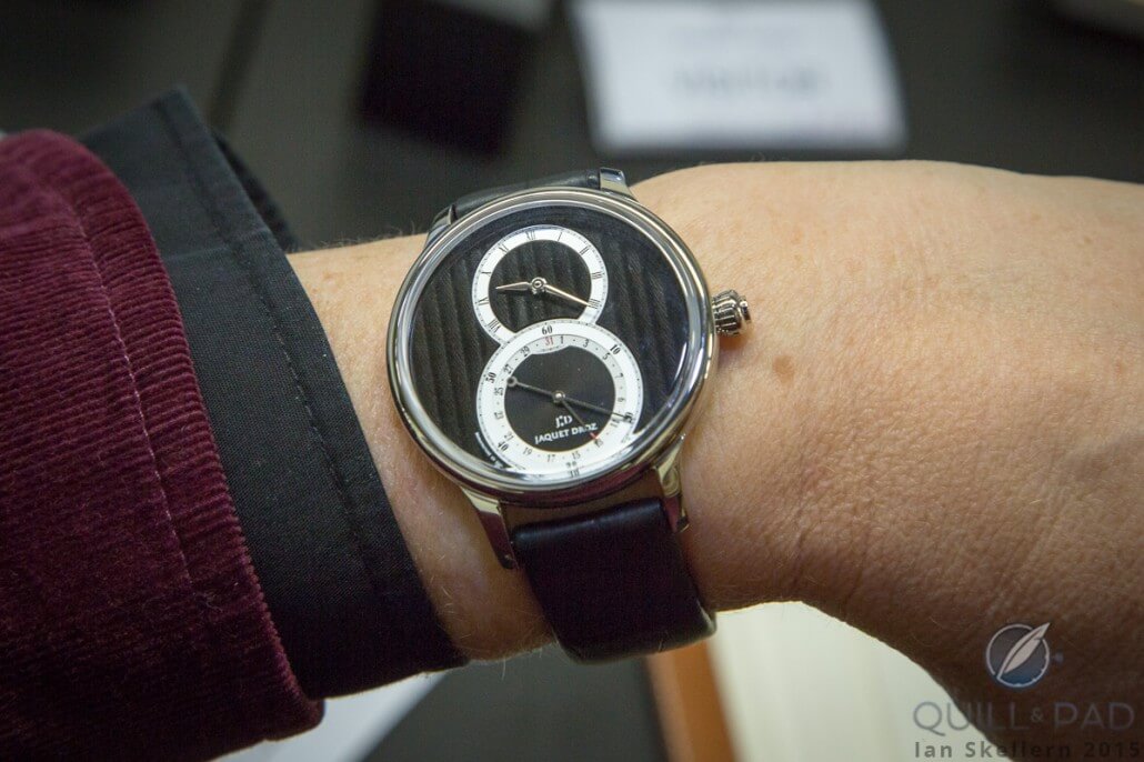 The Jaquet Droz Grande Séconde Quantième on the wrist