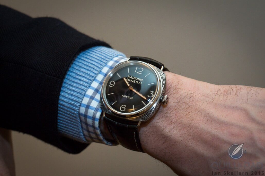 The Panerai Radiomir Firenze 3 Days Acciaio on the wrist