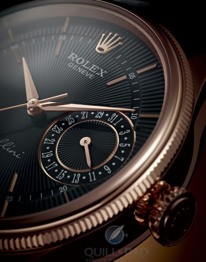 Rolex Cellini Date in Everose (pink) gold with dark dial