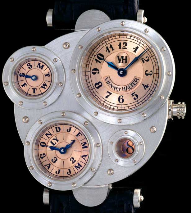 Vianney Halter Antiqua perpetual calendar in white gold