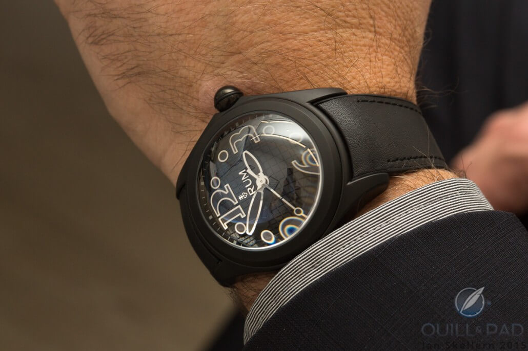 Corum Bubble All-Black on the wrist