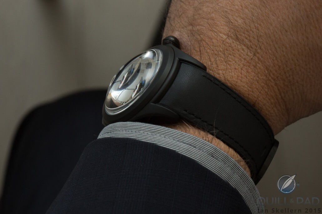 Corum Bubble All-Black on the wrist