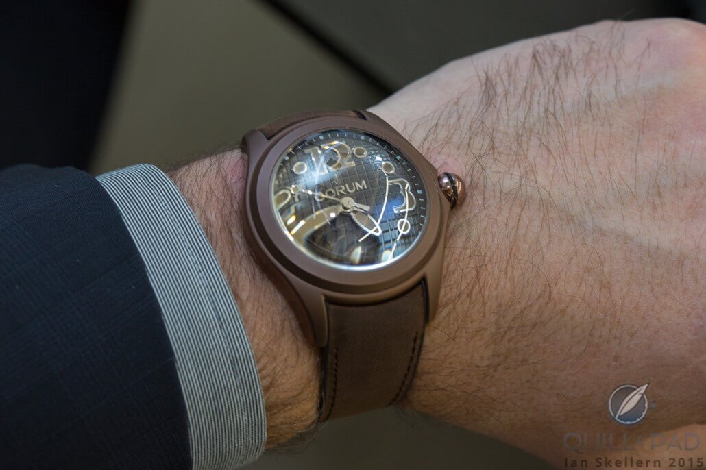Corum Bubble Vintage on the wrist