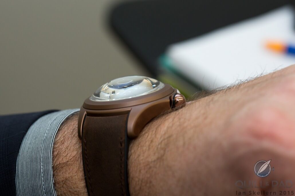 Corum Bubble Vintage on the wrist