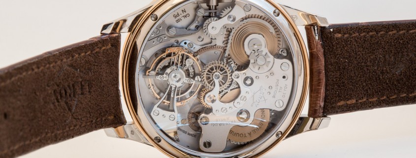 The L.Roy Chronomètre à Tourbillon looks sensational movement side, with large balance and chain et fusée