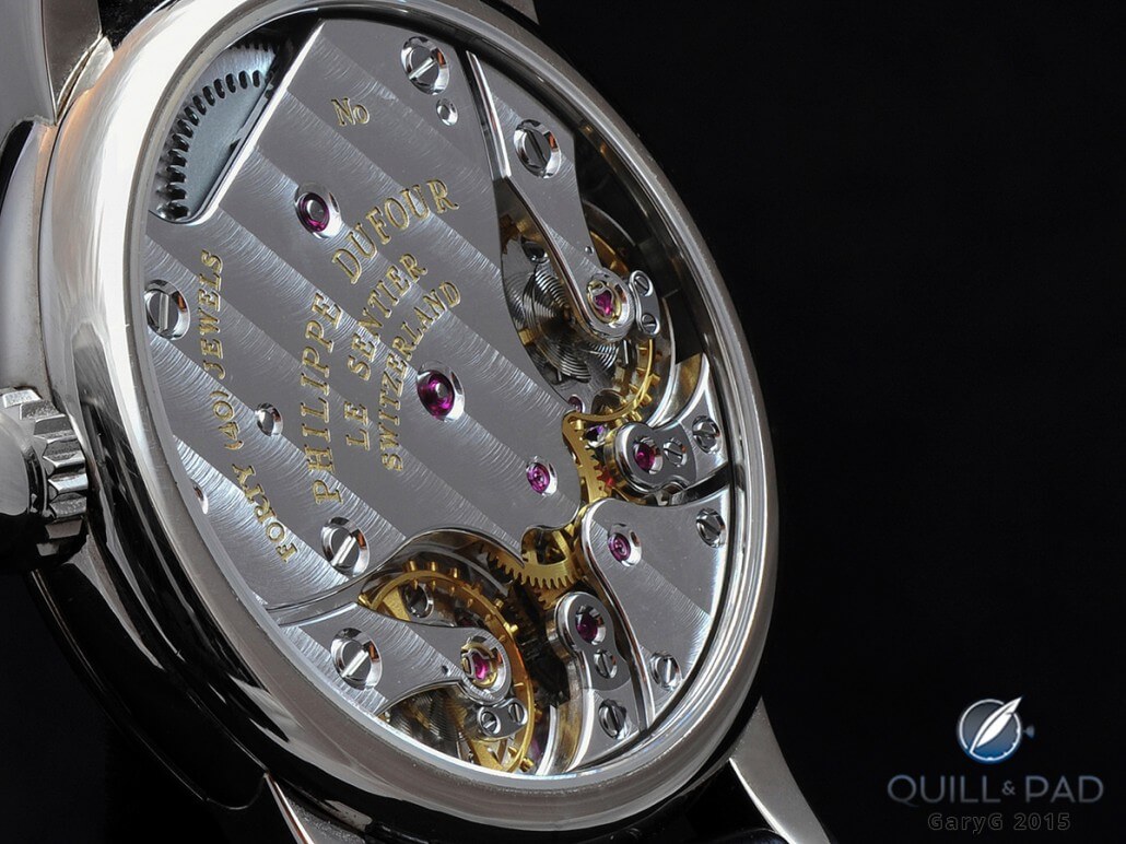 High-contrast view of the Philippe Dufour Duality movement