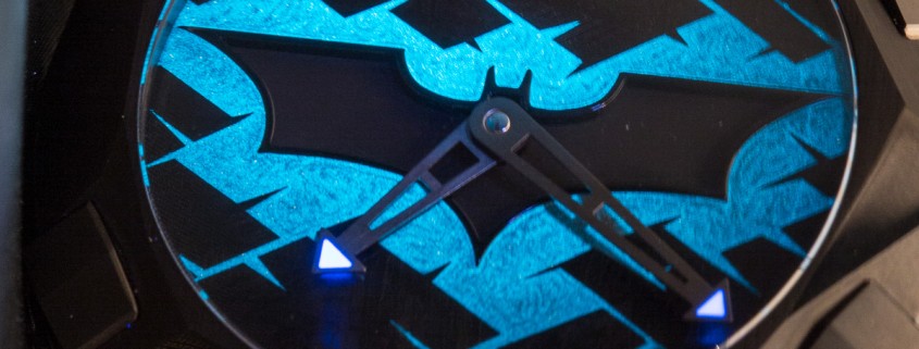 The Romain Jerome Batman DNA shines the bat signal at night