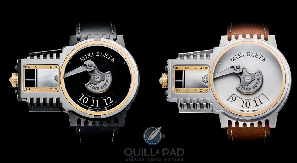 Miki Eleta's Timeburner in black and white versions