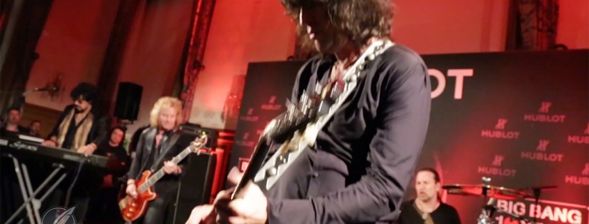 Hublot private concert at Baselworld 2015 with singer Sebastian Bach (Skid Row), guitarist Tommy Thayer (Kiss), bass player Jack Blades (Night Ranger and Damn Yankees), and keyboard player Teddy “Zig Zag” Andreadis, who has toured with Guns N' Roses