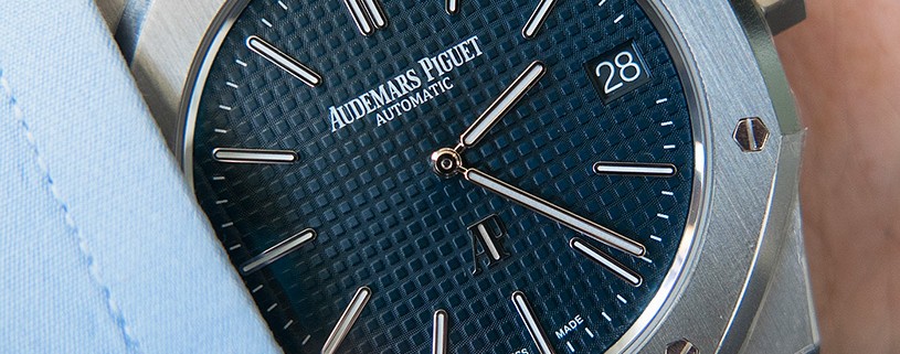 Audemars Piguet Royal Oak with blue Tapisserie dial