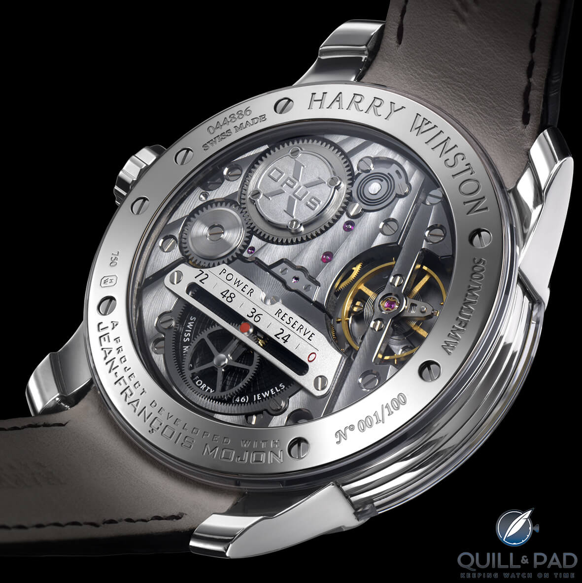 View though the display back of the Harry Winston Opus 10 by Jean-François Mojon
