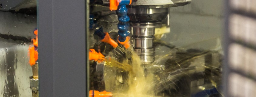 Milling underway in a Valbray 5-axis CNC machine