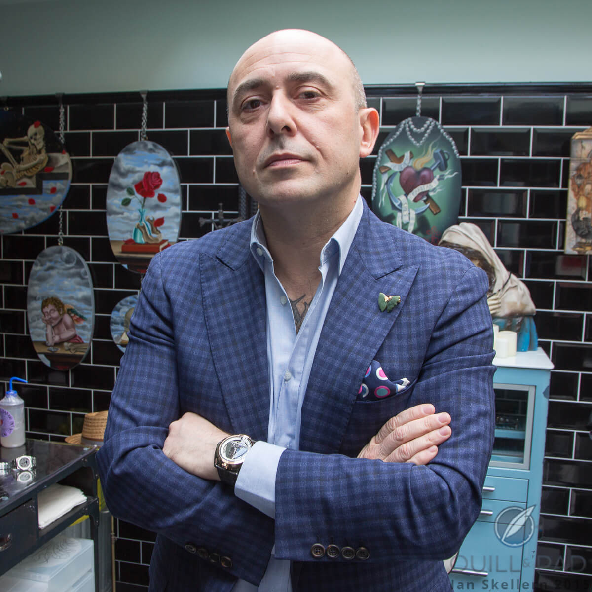 Mo Coppoletta wearing his customized De Bethune DB28