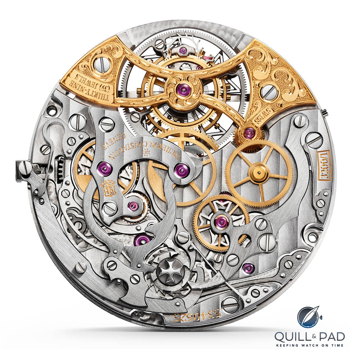 The beautifully finished movement inside the Vacheron Constantin Harmony Tourbillon Chronograph