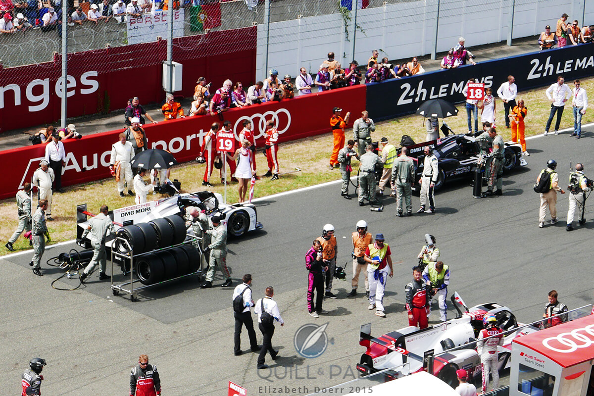 A beehive of activity on the track right before the 24 Hours of Le Mans began