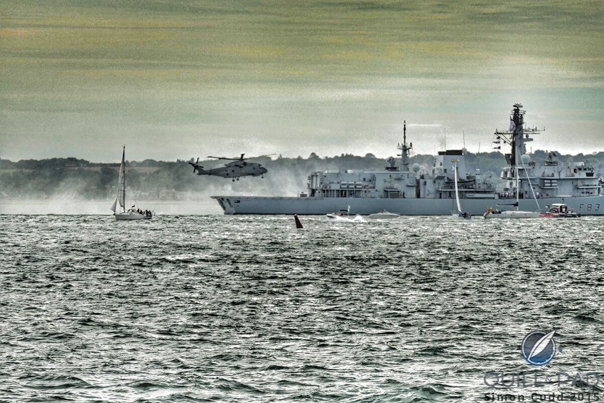 Quite a dramatic scene: watching a Merlin AgustaWestland AW101 helicopter land on a frigate!