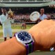 Rolex Oyster Perpetual Explorer on Wimbledon-colors NATO strap at Wimbledon