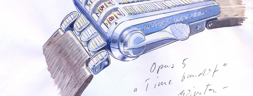 The Time Bandit concept for the Opus 5 had a slot machine type indications. The time would display after pulling the handle and the rollers stopped spinning around