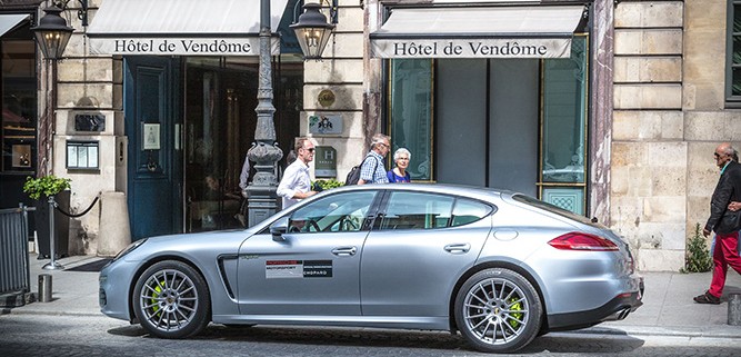 The courtesy Porsche at Chopard's Hôtel De Vendôme in Paris