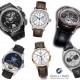 Chronograph watches pre-selected for the 2015 GPHG. Clockwise from top left: Audemars Piguet Royal Oak Concept Laptimer Michael Schumacher, Longines The Longines Column-Wheel Single Push-Piece Chronograph, Louis Moinet Memoris, Tag Heuer Carrera Calibre 18 Chronograph, Piaget Altiplano Chrono, and Montblanc Heritage Chronométrie ExoTourbillon Minute Chronograph Vasco da Gama