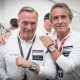 Chopard's Karl-Friedrich Scheufele (left) and Jacky Ickx_wearing matching Superfast Chrono Porsche 919 Jacky Ickx models