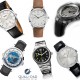 Petite Aiguille watches pre-selected for the 2015 GPHG. Clockwise from top left: Hermès Slim d'Hermès, Habring2 Felix, Bulgari Diagono Magnesium, Zenith Elite 6150, Tudor North Flag, and Montblanc Heritage Spirit Orbis Terrarum