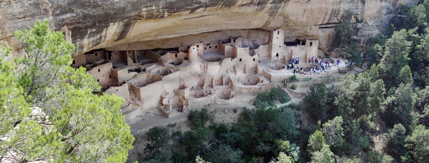 Mesa Verde National Park’s Cliff Palace, an almost fully intact cave village built by the ancient Ancestral Puebloans