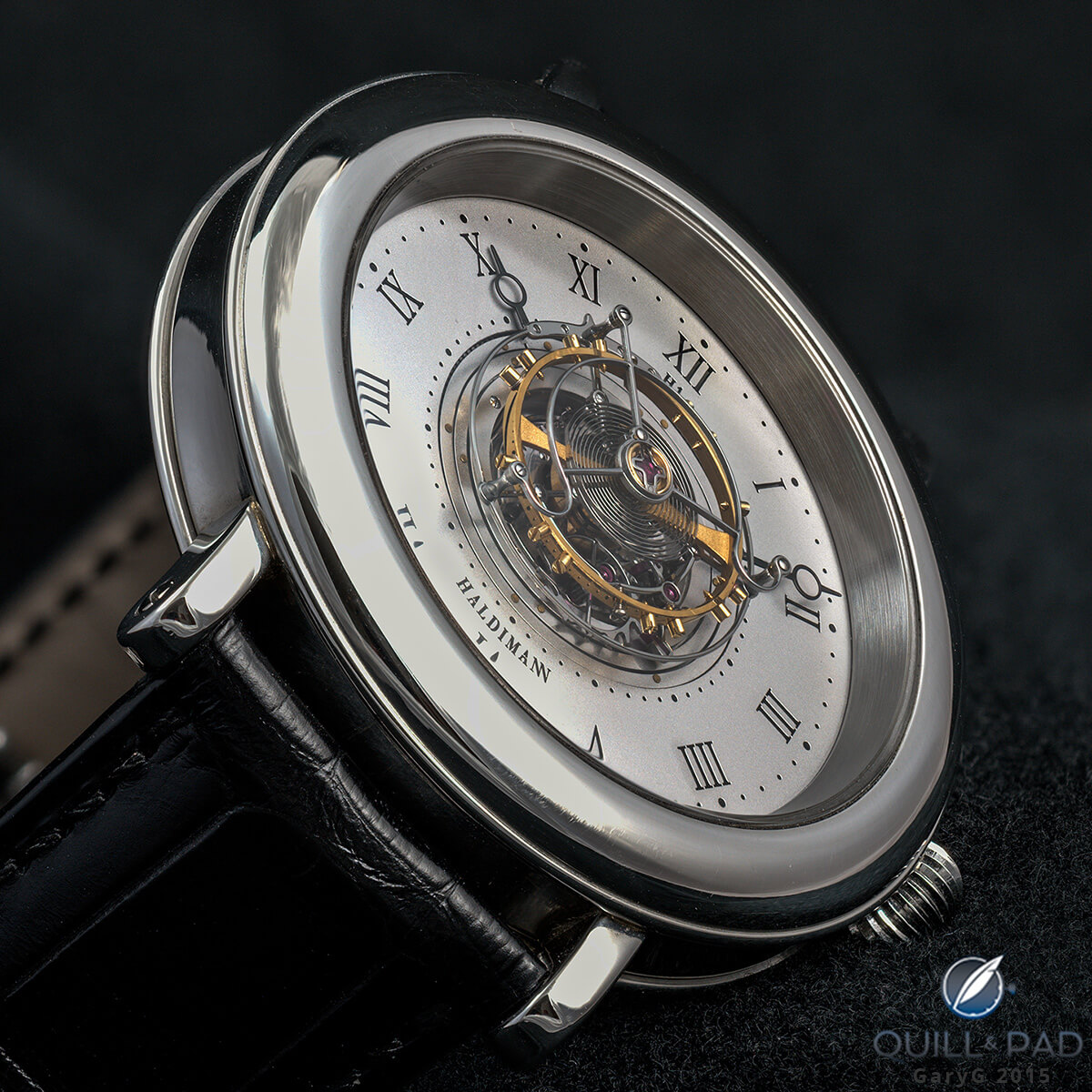 Haldimann H1 Flying Central Tourbillon emphasizing the tourbillon carriage