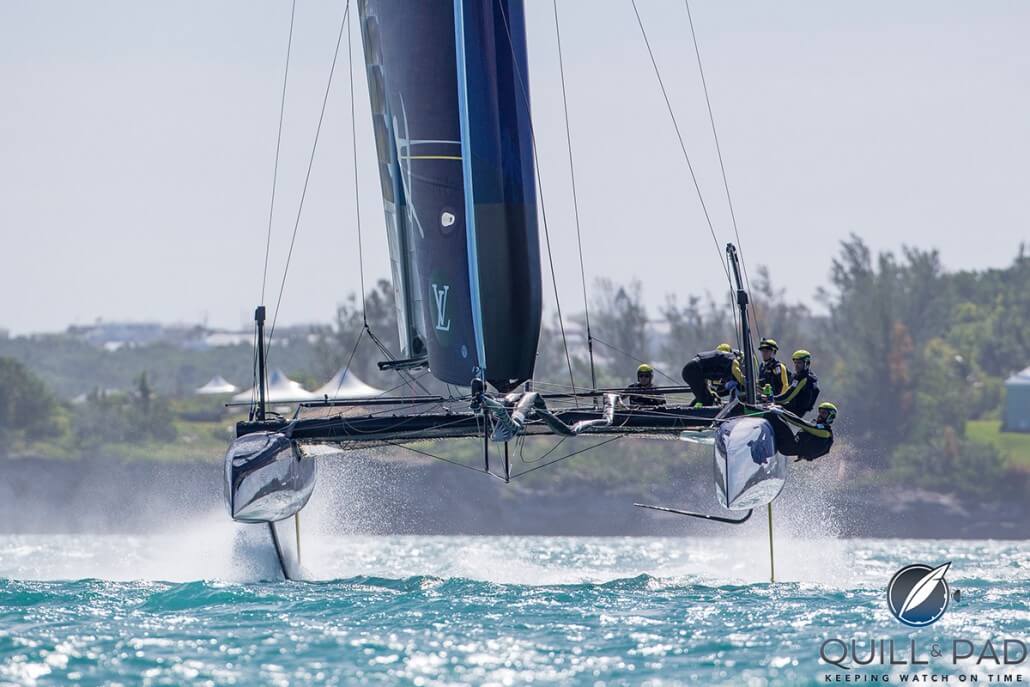 The Ulysse Nardin-sponsored Artemis Racing America's Cup sailing team training in Bermuda (courtesy Sander van der Borch / Artemis Racing Photos)