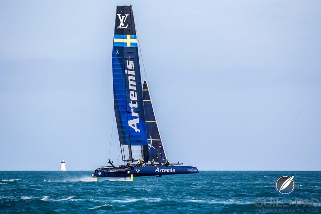 The Artemis Racing America's Cup sailing team training in Bermuda (courtesy Sander van der Borch / Artemis Racing Photos)