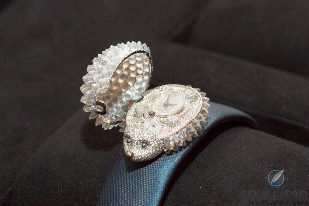 Chopard Animal World Hedgehog open to reveal the time