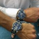 Christian Kamp and the legendary Loïck Peyron modeling Ulysse Nardin in Bermuda; Kamp (lower wrist) is wearing the limited edition Ulysse Nardin Marine Diver Artemis Racing