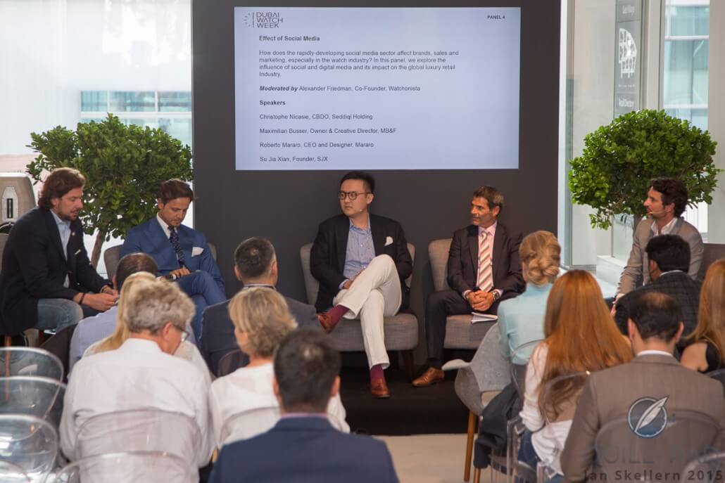 Panel discussing social media at Dubai Watch Week