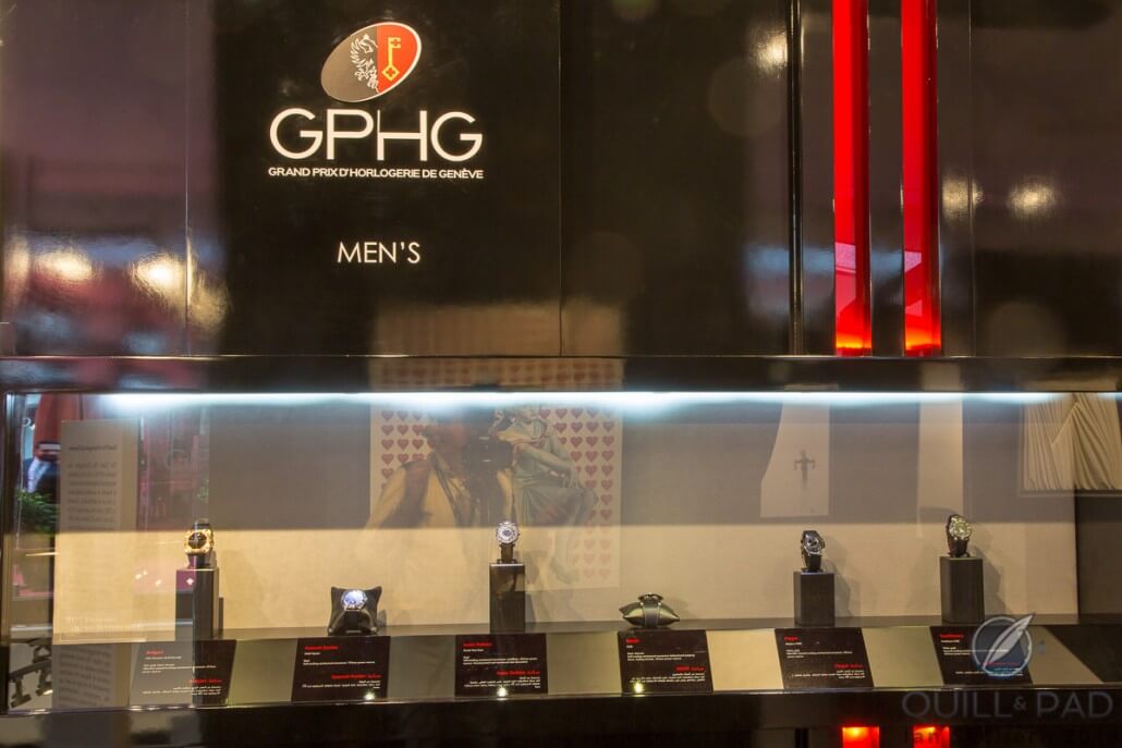 The Opera Gallery makes a very appropriate setting for the 72 pre-selected watches in the running for the 2015 Grand Prix d'Horlogerie de Genève