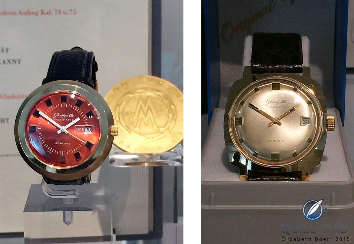 A couple of original Spezimatik watches from the 1960s from which the inspiration of colors and style originated