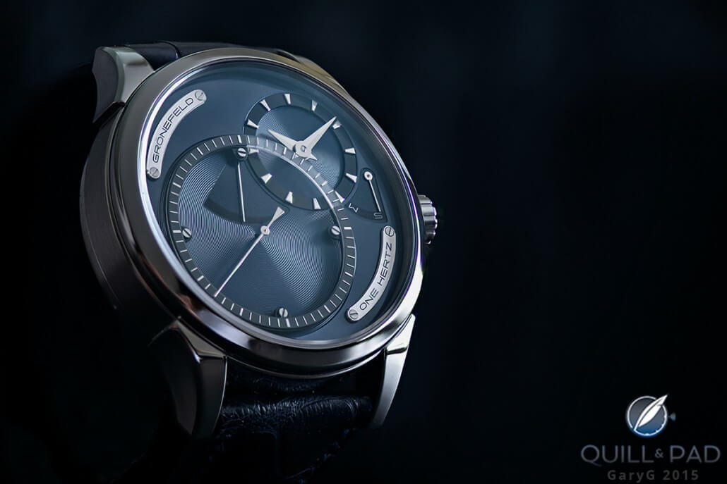 Grönefeld One Hertz in titanium with blue dial