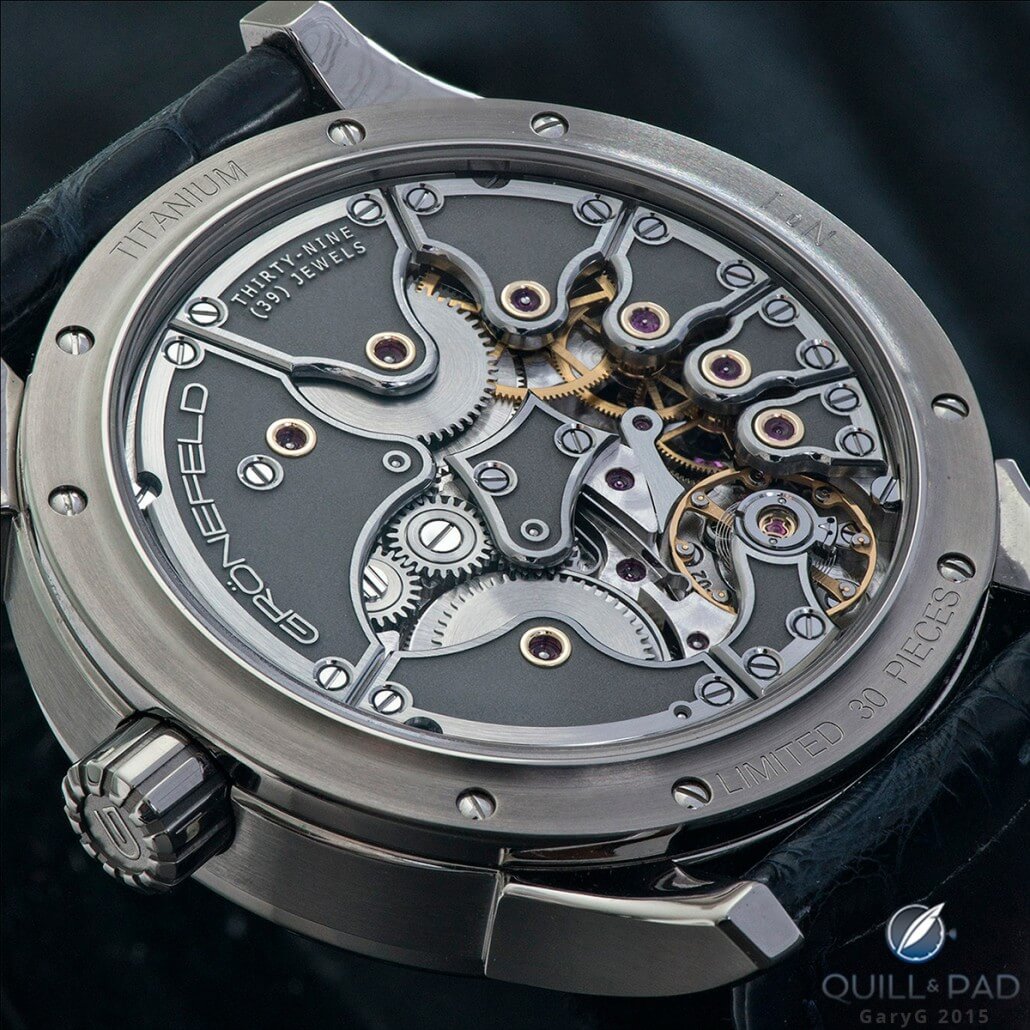Movement side of the Grönefeld One Hertz