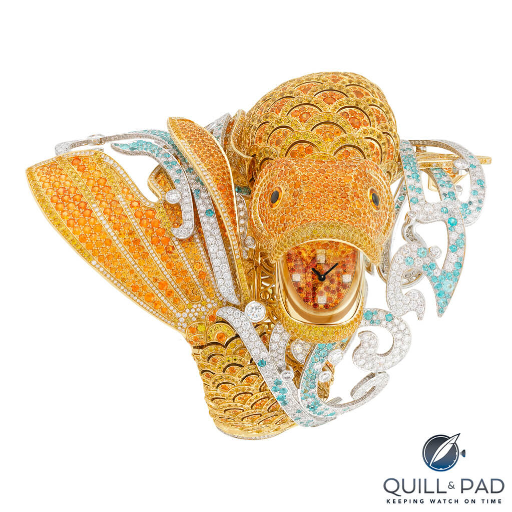 Van Cleef & Arpels Carpe Koï with open mouth to reveal time