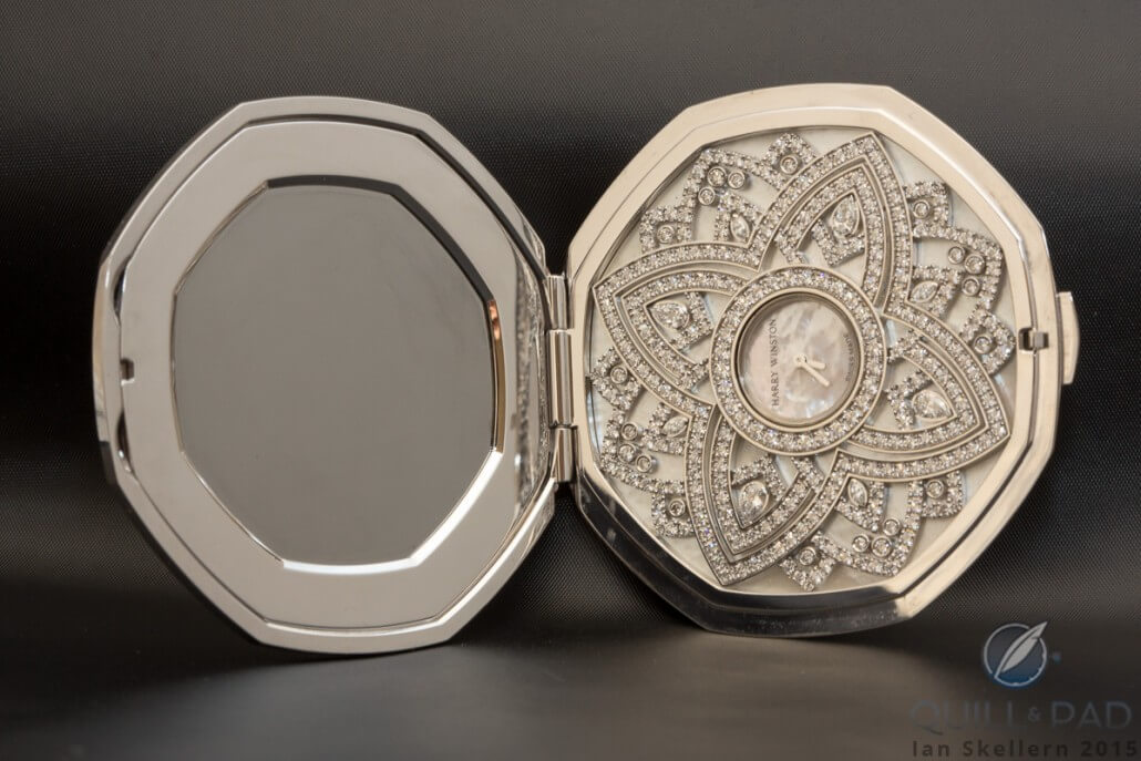 Harry Winston Jeweler’s Secret open, revealing the time