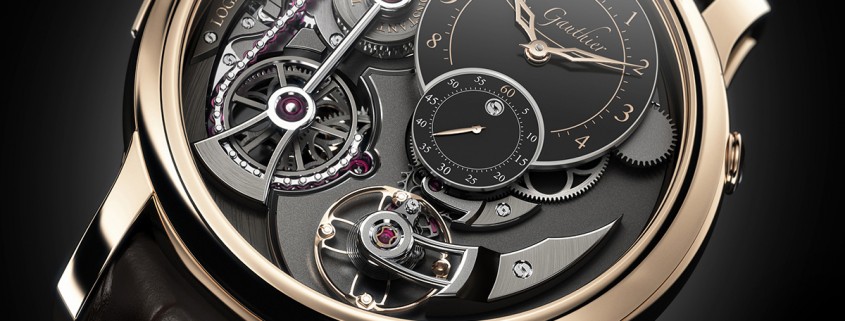 Romain Gauthier Logical One in red gold with black enamel dial