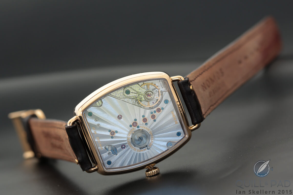 The beautifully designed and finished Caliber DUW 2002 inside the Nomos Glashütte Lux