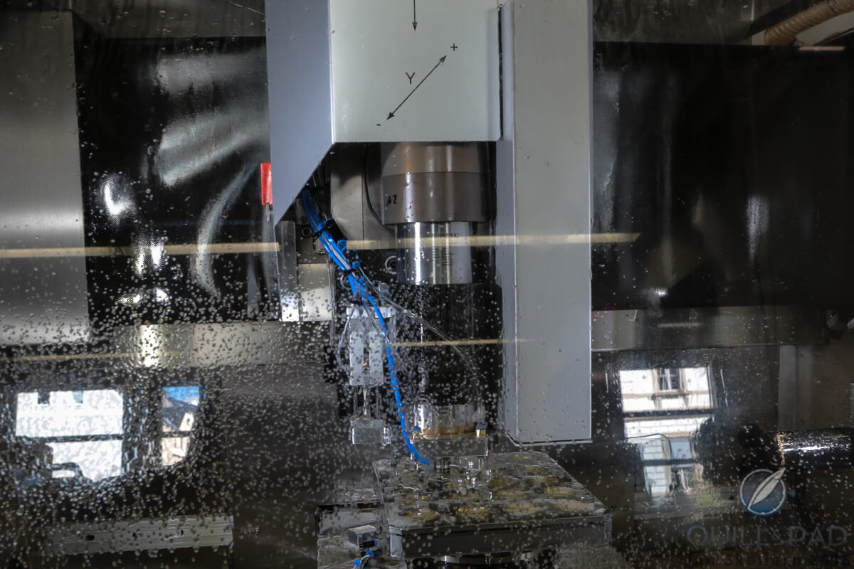 CNC machinery hard at work at Nomos Glashütte