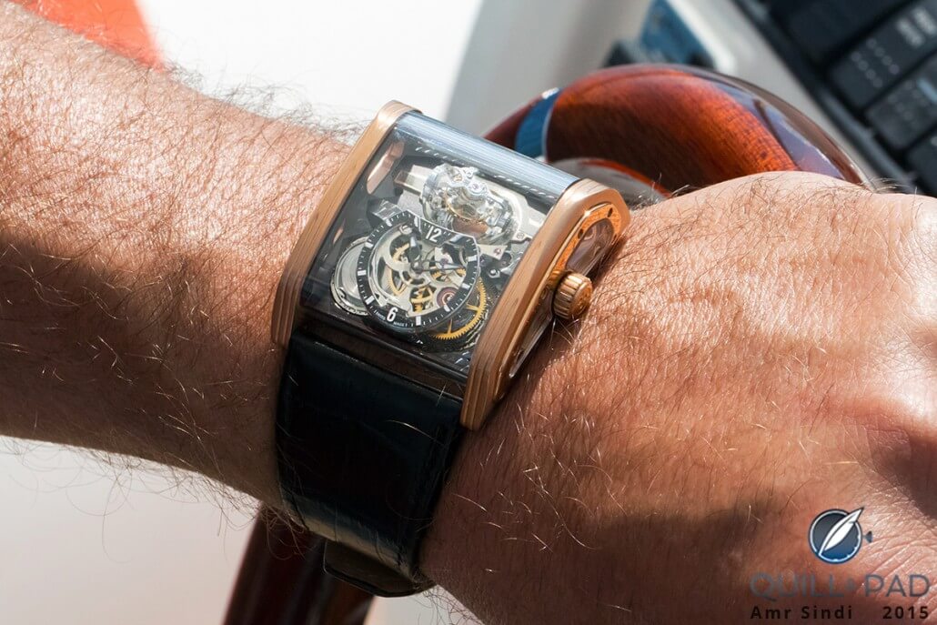The Cabestan Triple Axis Tourbillon wristshot